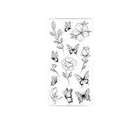 Black Large Flower Tattoo Sticker Rose Peony Tattoos Back Art(Bk-112)