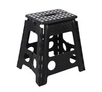 Black Large Folding Step Stool - Heavy Duty 150kg Capacity, Slip-Resistant Surface & Rubber Feet - Compact Foldable Stool for DIY, Cleaning, Kitchen Use - Assorted Colours