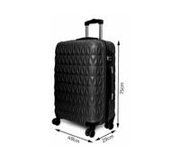 (Black, Large) Hampton & Stewart Diamond Design HardShel Suitcase