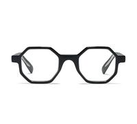 Black Large Hexagon Reading Glasses for Women with Funky Design - Octagon Readers for Women - Trendy for all Face Shapes Fashion Women's Readers - Geometric Eyeglasses Frame - Cheaters Glasses 1.75