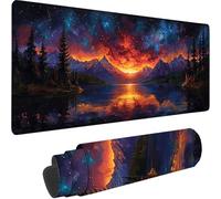 Black Large Mouse Mat 600x300x3 mm, Extended Gaming Mouse Pad Landscape Desk Mat With Stitched Edges, Adults Mousepad Non Slip Rubber Base, Waterproof Soft Cloth Desk Pad for Office Decor, Gifts Y-7