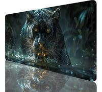 Black Large Mouse Mat 600x300x3mm, Animal Gaming Mouse Pad, Extended Desk Mat with Stitched Edges, Waterproof Mousepad Improved Precision and Speed for Gaming Accessories and Desk Accessories C-8904