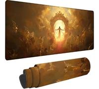 Black Large Mouse Mat 900 x 400 x 3 mm, Extended Gaming Mouse Pad Sky Desk Mat With Stitched Edges, Adults Mousepad Non Slip Rubber Base, Waterproof Soft Cloth Desk Pad for PC Office Decor, Gifts Q-9