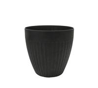 Nicoman Round Flower Planter Pot, W36.5cm x H35.5cm Charcoal, 25.6L Indoor/Outdoor Decorative Plant with Drainage Hole, Durable Basin for Patio, Garden and Home Decor (Fluted, Pack of 2)