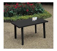 (Black) Large Plastic Table Garden Patio Dining Furniture