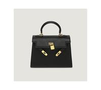 (black, Large size 25cm) Mini Second-Generation Kelly Handbag Kelly Palm Print Women's Handbag With A Luxurious Feel Women's Bag Single Shoulder Bag Platinum Bag