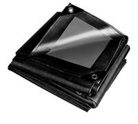 Black Large Tarpaulin waterproof heavy duty 260 g/m²,Reinforced Eyelets,Weatherproof Snow Dust UV,for Groundsheet Camping Garden Furniture Pool Building Site Caravan Boat Tarp Cover (2m x 2m)