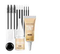 Black Lash Tint Kit - Eyelash and Eyebrow Coloring Set, Instant Voluming Look, Long Lasting DIY Beauty Kit for Women Beginners Home Salon Travel Use, Daily Makeup Lash Enhancement