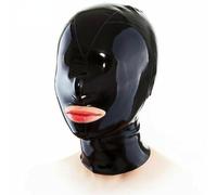 Black Latex Hood Mask Rubber Full Face Mask Full Face Latex Mask For Men Women(Size:S-63CM)