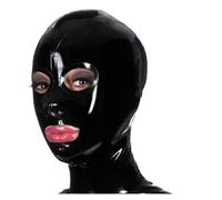 Black Latex Hood, Open Your Eyes And Mouth, Latex Hood With Zipper, Party Wearing Fetish,purple,S