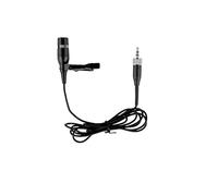 Black Lavalier Microphone, Cardioid Condenser Clip-on Mic for Sennheiser Wireless Systems, 3.5mm Lock Screw Plug