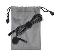 Black Lavalier Microphone with 3.5mm Port for Usb-c Smartphones | Metal Body, Wind Noise Reduction, Clip-on Design, Long Cable, Cloth Bag Included