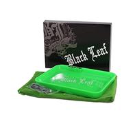 Black Leaf Modern Metal Rolling Tray, 27.9 x 20.9 cm, Black, Led Light, Mixing Tray Construction Base
