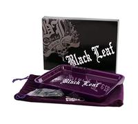 Black Leaf Rolling Tray LED Purple | Mixing Tray Construction Base 279 x 209 x 34 mm | Metal Tray for Building