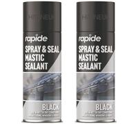 Black Leak Sealer Spray - 2 Can x 400ml - Tough Waterproof Sealant - Ideal for Drain & Plastic Pipe Leaks & Cracks - Instant Repair & Long Lasting Protection - Interior & Exterior Use