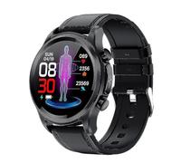 (Black Leather) 2023 Blood Glucose Smart Watch Ecg ppg Monitoring Blood Pressure Body Temperature Smartwatch Men Ip68 Waterproof Fitness Tracker - Smart Watches