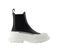 Black Leather Ankle Boots - Slip-On - female - Alexander McQueen - Chelsea Boots - Black - 4 1/2 UK - Shoes 4 1/2 UK