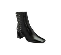 Black Leather 'Bann' Heeled Ankle Boots Ravel Black 8