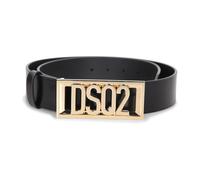 Black Leather Belt with Raised Logo - male - Dsquared2 - Belts - Black - 95 CM - Accessories 95 CM