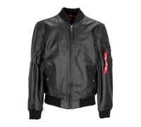 Black Leather Bomber Jacket with Zip - male - Alpha Industries - Bomber Jackets - Black - S - Jackets S