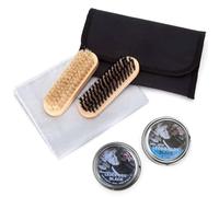 Black Leather Boot Care Kit - 1x 50ml Altberg Leder Glos, 1x 50ml Altberg Leder Gris Wax, 2x Superior Brushes, 1x Large Woly Cloth, 1x Heavy-Duty Black Tactical Pouch