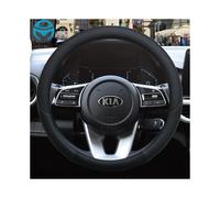 (Black) Leather Car Steering Wheel Cover for Kia Rio 2 3 4 X Line Kombi Sedan