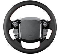 Black Leather Car Steering Wheel Cover for Land Rover Range Rover Evoque Discovery 4 Freelander 2 Hand-stitched Car Steering Wheel Cover