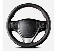 Black Leather Car Steering Wheel Cover for Toyota RAV4 2013-2019 Corolla 2014-2019 Auris 2013-2016 Scion iM 2016 Hand-stitched Car Steering Wheel Cover