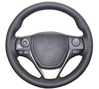 Black Leather Car Steering Wheel Cover, For Toyota RAV4 2013-2019 Corolla 2014-2019 Auris 2013-2016 Scion IM 2016,Black Line
