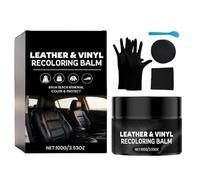 Black Leather Care Balm - Scratch Filling for Restoring | Pigmented Wax with Applicator Pad & Color Matching Paste for Couches, Armchairs, Recliners and Living Room Furniture Upholstery