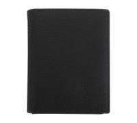 Black Leather Driver Id Card Holder Wallet for Men, 11.2x9x1.5cm | Double-page Design, Smooth Classic Finish, Compact Multifunctional Storage for Photos and Travel Documents