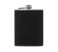 Black Leather Effect Stainless Steel Hip Flask Set