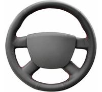Black Leather Hand-stitched Car Steering Wheel Cover, for Ford Kuga/Focus 2 /C-MAX/Transit 2005-2013