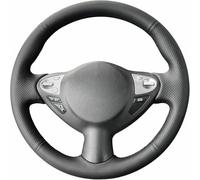 Black Leather Hand-stitched Car Steering Wheel Cover, for Infiniti FX35 FX37 FX50 / QX70 2014-2018 for Nissan Juke/Maxima/Sentra SV