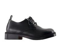 Black Leather Lace Up Derbies - female - Alexander McQueen - Laced Shoes - Black - 7 UK - Shoes 7 UK