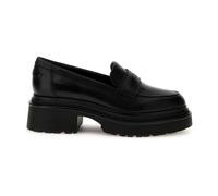 Black Leather Loafers 7 UK
