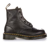 Black Leather Metal Toe Plate Boots - female - Dr. Martens - Lace-up Boots - Black - 5 UK - Shoes 5 UK