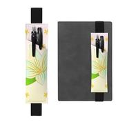 Black Leather Pen Holder Bookmark BROLEO Blooming Daffodils Printed Adjustable Elastic Band 8.3-1.8 in Suitable for Most notebooks Diaries