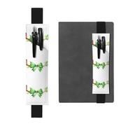 Black Leather Pen Holder Bookmark BROLEO Bow on a Branch Printed Adjustable Elastic Band 8.3-1.8 in Suitable for Most notebooks Diaries