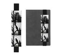 Black Leather Pen Holder Bookmark BROLEO Crow On Branch Printed Adjustable Elastic Band 8.3-1.8 in Suitable for Most notebooks Diaries