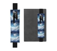 Black Leather Pen Holder Bookmark BROLEO Little Stars in The White Clouds Printed Adjustable Elastic Band 8.3-1.8 in Suitable for Most notebooks Diaries