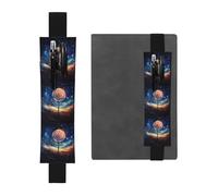 Black Leather Pen Holder Bookmark BROLEO Lollipop in The Starry Sky Printed Adjustable Elastic Band 8.3-1.8 in Suitable for Most notebooks Diaries