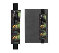 Black Leather Pen Holder Bookmark BROLEO Loving Parrots on a Branch Printed Adjustable Elastic Band 8.3-1.8 in Suitable for Most notebooks Diaries