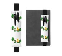 Black Leather Pen Holder Bookmark BROLEO Toy Duck on a Tree Branch Printed Adjustable Elastic Band 8.3-1.8 in Suitable for Most notebooks Diaries