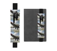 Black Leather Pen Holder Bookmark BROLEO World War 2 Aircraft Airplane Printed Adjustable Elastic Band 8.3-1.8 in Suitable for Most notebooks Diaries