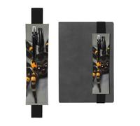 Black Leather Pen Holder Bookmark HYTTER Cute Tarantula Spider Printed Adjustable Elastic Band 8.3-1.8 in for notebooks Diaries Manuals Planners
