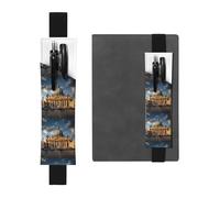 Black Leather Pen Holder Bookmark JKIEGOQ St Peter's Basilica Picture Adjustable Elastic Band 8.3-1.8 inch for notebooks Diaries Hardcover Journal