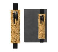 Black Leather Pen Holder Bookmark MJHKXLJ Ancient Egypt Tribe Series Pattern Adjustable Elastic Band 8.3-1.8 inch for notebooks Diaries Hardcover Journal