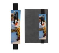 Black Leather Pen Holder Bookmark MJHKXLJ Cartoon Winter Snowman Pattern Adjustable Elastic Band 8.3-1.8 inch for notebooks Diaries Hardcover Journal