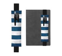 Black Leather Pen Holder Bookmark MJHKXLJ Greek Flag Pattern Adjustable Elastic Band 8.3-1.8 inch for notebooks Diaries Hardcover Journal